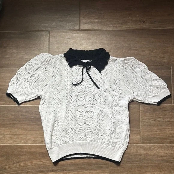 LOFT White Collared Sweater - Picture 1 of 10